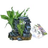 Blue Ribbon Rock Arch with Plants Aquarium Ornament