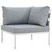 Harmony Outdoor Patio Aluminum Corner Sofa White Gray