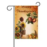POPCreation Happy Thanksgiving Sunflower Harvest Fall Garden Flag Outdoor Flag Home Party 12x18 inches