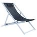 LeisureMod Sunset Outdoor Folding Lounge Beach Chair With Headrest in Black