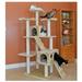 Armarkat 74-in real wood Cat Tree & Condo Scratching Post Tower Beige