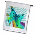 3dRose Retro Rainbow Abstract Butterfly Vector Illustration - Garden Flag 12 by 18-inch