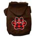 Mirage Pet Argyle Paw Red Screen Print Pet Hoodies Brown Size XL