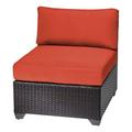 Bowery Hill 29 H Resin Wicker/Fabric Armless Patio Chair in Orange