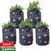 Space Grow Bags 5-Pack Alien Planets Asteroid Heavyduty Fabric Pots with Handles for Plants 2 Sizes Multicolor by Ambesonne