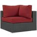 Modway Sojourn Outdoor Patio SunbrellaÂ® Corner in Canvas Red