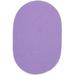 Rhody Rug Happy Feet Indoor/ Outdoor Braided Area Rug Violet 10 x 13 Oval Synthetic Polypropylene Solid Antimicrobial Reversible Stain Resistant