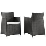 Modway Junction Rattan Outdoor Patio Armchair in Brown/White (Set of 2)