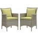 Conduit Outdoor Patio Wicker Rattan Dining Armchair Set of 2 Light Gray Peridot