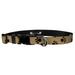 Deluxe Adjustable Dog Collar: Small Puppy Paws Black on Tan 3/4 inch Sublimated Polyester by Moose Pet Wear