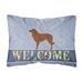 Carolines Treasures BB5535PW1216 Portuguese Sheepdog Dog Welcome Canvas Fabric Decorative Pillow 12H x16W multicolor