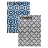 Couristan Outdurable Lagare Street Sea & Dune 2 x 8 Blue and Gray Geometric Outdoor Rug (2 Pack)