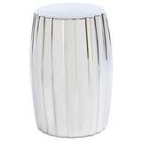 Dramatic Silver Ceramic Stool or Side Table