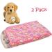 LUXMO 2 Pack Pet Blanket for Dog Cat Puppy 29 x 21 Inches Cute Paw Print Pattern Puppy Kitten Bed Warm Sleep Mat for Indoors Outdoors