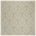 SAFAVIEH Beach House Lennox Damask Indoor/Outdoor Area Rug Aqua/Cream 6 7 x 6 7 Square