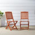 VIFAH Outdoor Wood Folding Bistro Chairs (Set of 2)