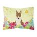 Carolines Treasures BB6137PW1216 Easter Eggs Bull Terrier Brindle Canvas Fabric Decorative Pillow 12H x16W multicolor