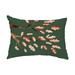 Simply Daisy 14 x 20 Wild Oak Branch Dark green Floral Print Outdoor Decorative Throw Pillow