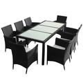vidaXL Patio Dining Set Patio Table and Rattan Chair Outdoor Furniture Set