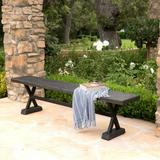 Sam Outdoor Concrete and Steel Dining Bench Grey