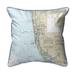 Betsy Drake HJ11429NA Naples Bay FL Nautical Map Large Corded Indoor & Outdoor Pillow - 18 x 18 in.