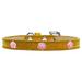 Mirage Pet 633-19 GD14 Bright Pink Rose Widget Dog Collar Gold Ice Cream - Size 14