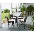 Armen Living Tropez Outdoor Patio Wicker Bar Set (Table with 4 barstools)