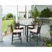 Armen Living Tropez Outdoor Patio Wicker Bar Set (Table with 4 barstools)