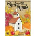 Carson Home Accents Welcome Friends Birdhouse 2-Sided Polyester 3.33 x 2.33 ft. Garden Flag