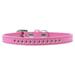 Mirage Pet 611-07 BPK-14 Bright Pink Crystal Puppy Collar Bright Pink - Size 14