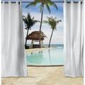 Jordan Manufacturing 54 x 84 Solid White Outdoor Curtain Panel 1 Piece