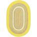 Rhody Rug Kid s Place Indoor/Outdoor Braided Area Rug Yellow 2 x 3 Oval Antimicrobial Reversible Stain Resistant 2 x 3 Accent Outdoor Indoor