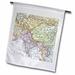 3dRose Vintage map of India China Siam and Persia - faded look historic travel - geography retro world maps - Garden Flag 12 by 18-inch