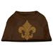 Gold Fleur de Lis Rhinestone Shirts Brown Sm (10)