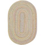 Rhody Rug Playful Indoor/Outdoor Braided Area Rug Sand Beige 8 x11 Oval Synthetic Nylon Polypropylene Solid Antimicrobial Reversible Stain