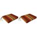 Jordan Manufacturing 17 x 19 Islip Cayenne Maroon Stripe Rectangular Outdoor Chair Pad Seat Cushion with Ties (2 Pack)