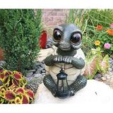 Gifts & Decors Adorable Baby Turtle Tortoise Holding Solar Lantern Garden Path Lighter Statue