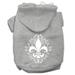 Mirage Pet Products Henna Fleur De Lis Screen Print Pet Hoodies Grey Size XS