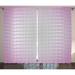 Modern Decor Curtains 2 Panels Set Lilac Horizontal Lines Pattern with Reflections Box like Design Artful Image Window Drapes for Living Room Bedroom 108W X 84L Inches Dried Rose by Ambesonne