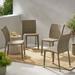 Vera Outdoor Wicker Armless Stacking Chairs with an Aluminum Frame Set of 4 Chateau Grey