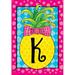 Pineapple Monogram Letter K Garden Flag Briarwood Lane 12.5 x 18