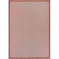 Couristan 5.75 x 9 Red and Beige Contemporary Rectangular Outdoor Area Throw Rug