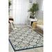 Nourison Caribbean Indoor/Outdoor Ivory/Navy 5 3 x 7 5 Area Rug (5x7)