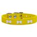 Mirage Pet Products Leather Bow Dog Collar Yellow L