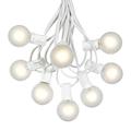 25 Foot G40 Outdoor Patio String Lights with 25 Frosted White Globe Bulbs â€“ Indoor Outdoor String Lights â€“ Market Bistro CafÃ© Hanging String Lights â€“ C7/E12 Base - White Wire