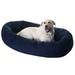 Majestic Pet Poly/Cotton Bagel Pet Bed for Dogs Calming Dog Bed Washable Extra Large Blue