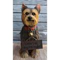 Yorkie Dog Garden Statue 12.5 H Yorkshire Terrier Welcome Figurine Jingle Collar