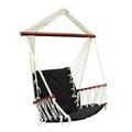 OMNI Patio Swing Seat Hanging Hammock Cotton Rope Chair With Cushion Seat Black