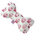 Mirage Pet Pink Whimsy Cupcakes 6 inch Canvas Bone Dog Toy