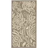 Safavieh Courtyard Crystal Floral Indoor/Outdoor Indoor/Outdoor Area Rug 2 7 x 5 Brown/Natural